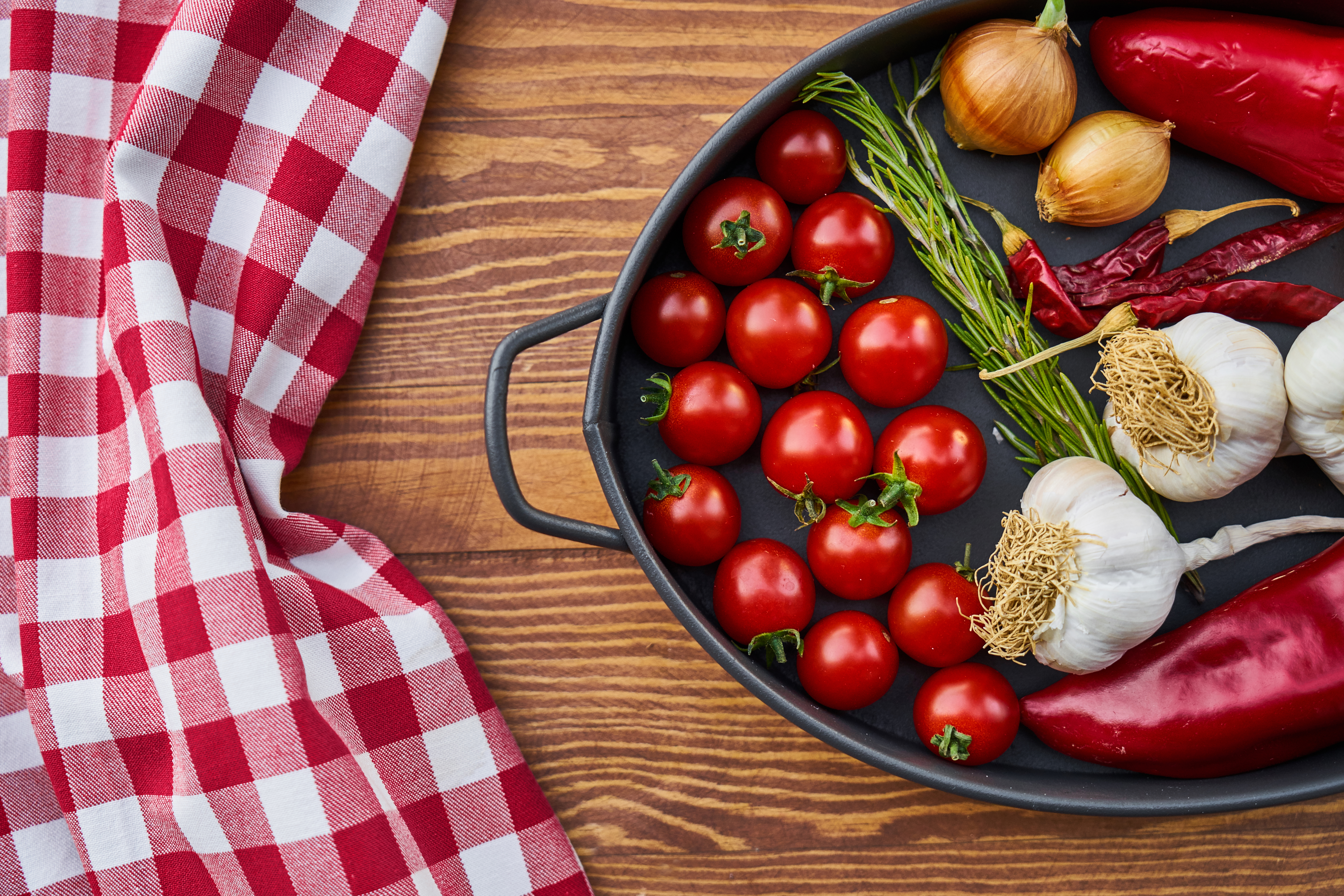 Colorful Vegetables on Wooden Background